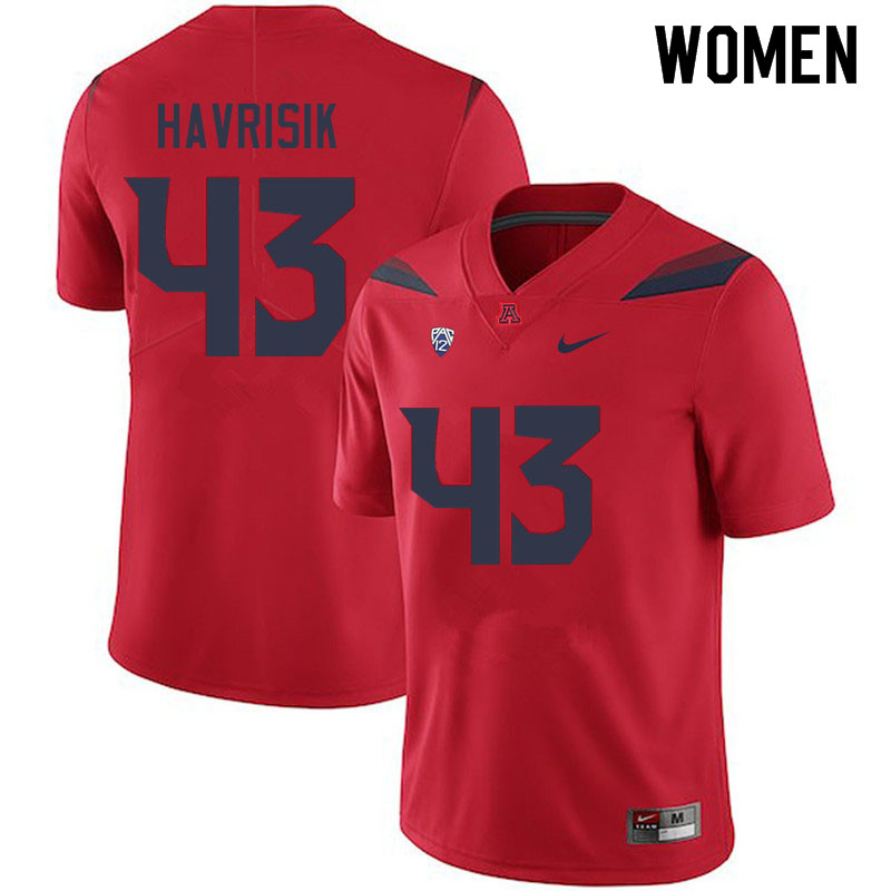 Women #43 Lucas Havrisik Arizona Wildcats College Football Jerseys Sale-Red - Click Image to Close